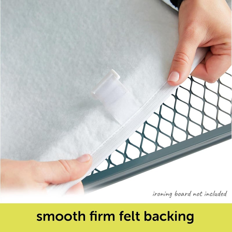 Oliso Ironing Board Cover, Durable 100% Cotton Lined with Professional Grade Felt pad - Fits Standard 54” x 15" Boards, a Wide Elastic Edge, Two Adjustable Straps for Secure Fit (Pistachio) - Image 4